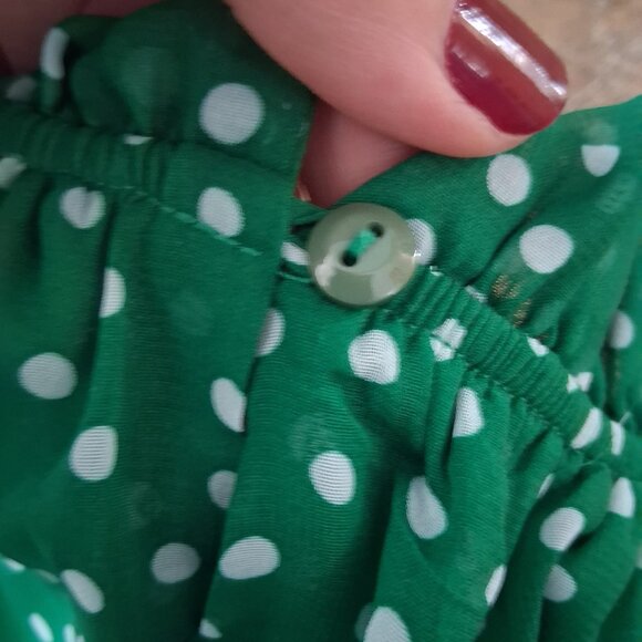 Kate And Lily Green and White Polka Dot Sleeveless Dress Size 10 - Picture 8 of 8